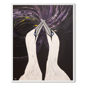 Gannets<br>Aurora Edition<br>Venstre<br>Originalt værk<br>Akryl på lærred<br>80 x 100 cm
