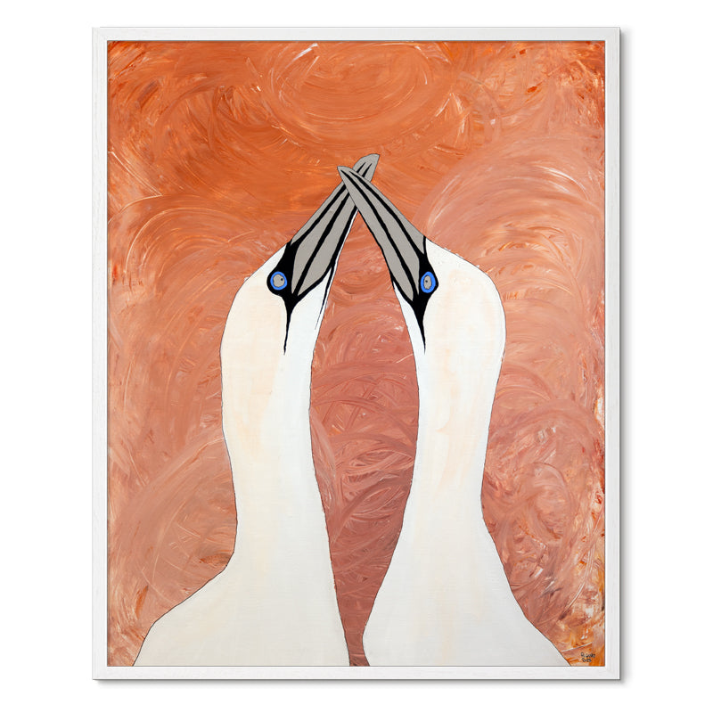 Love Birds<br>Roses Edition<br>Højre<br>Originalt værk<br>Akryl på lærred<br>80 x 100 cm