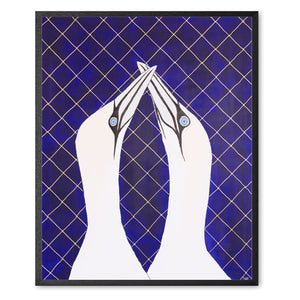 Gannets<br>Blue & Gold Edition<br>Originalt værk<br>Akryl på lærred<br>80 x 100 cm