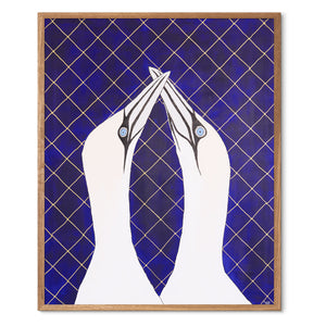 Gannets<br>Blue & Gold Edition<br>Originalt værk<br>Akryl på lærred<br>80 x 100 cm
